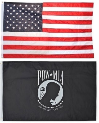 Bandiera POW/MIA 3x5 Piedi - Striscione USA "Prigioniero" Con Occhielli - Trade Winds