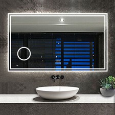 Bluetooth Bathroom Mirror LED Lights/Dimmable/Demister Pad/Magnifying/Clock