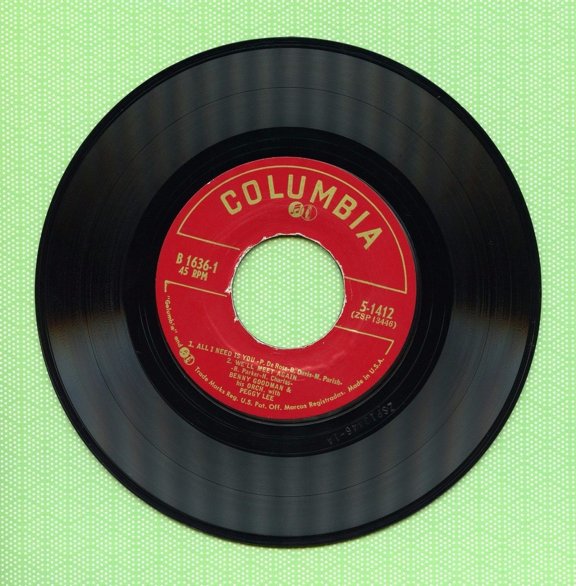 PEGGY LEE & BENNY GOODMAN All I Need Is You COLUMBIA B-1636