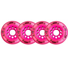 Labeda Whips Roller Hockey Wheels - Pink 4-Pack with Spacers - Choose Size/Color