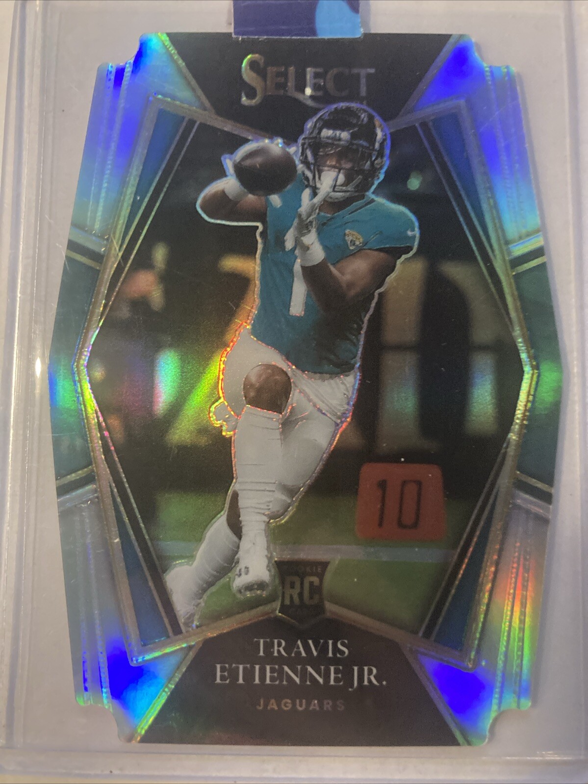 2021 Panini Select - Premier Level Silver Prizm Die-Cut #154 Travis Etienne (RC)