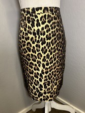 Moschino Cheap & Chic Womens Leopard Print Grosgrain Pencil Skirt Brown Size 10
