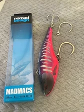 Nomad Madmacs 200mm w 5/0 4x Treble Stinger -Pink Mackerel - Tuna Trolling Lure