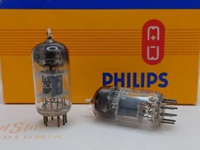 2x Philips Miniwatt ECC81 12AT7 Angled D-getter - Copenhagen Pre-1955 TKB