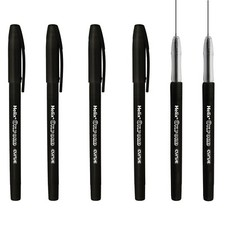 Helix Oxford Curve Ballpoint Pen 1.0mm Needle Point Nib Black Pack of 6