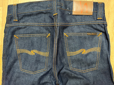 Nudie Jeans Slim Jim Dry Broken Twill Organic Raw Denim size W 30/ L 32