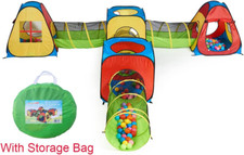 8 in 1 Pop up Children Play Tent House with 4 Tunnel, 4 Tents for Boys, Girls...