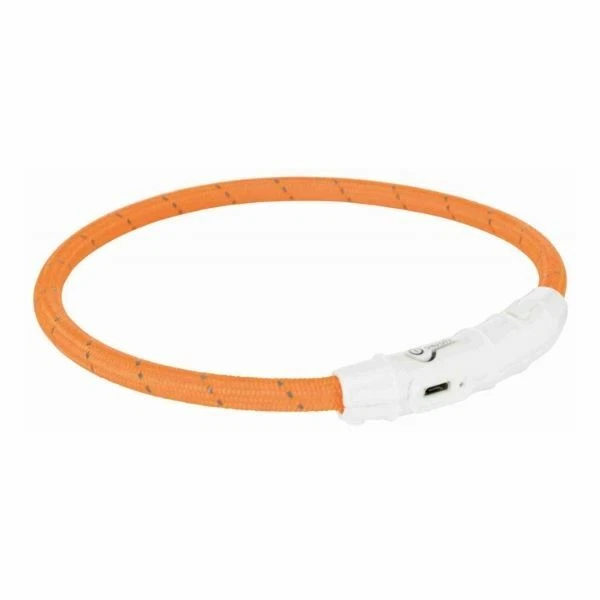 Collar de perro intermitente Trixie USB anillo recargable a prueba de salpicaduras paseo para cachorro Foto 3 de 4