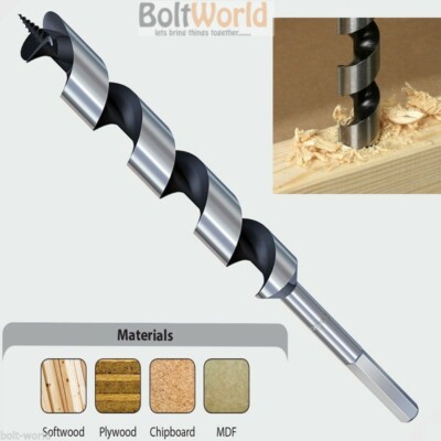 ADDAX ERDBOHRER HOLZBOHRER SECHSKANTSCHAFT STAHL BITS FÜR WEICHHOLZ SPANPLATTEN MDF