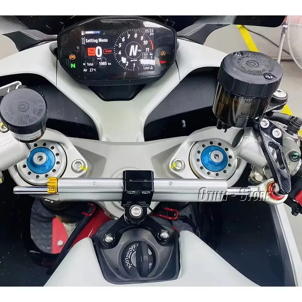 Kit Para Ducati SuperSport 939 950 2018- Soporte Amortiguador Dirección Estabilizador Rojo Foto 4 de 4