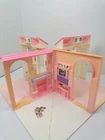 Vintage Barbie Folding Pretty House Playset 1996 Mattel Pink Dollhouse Lamp Work