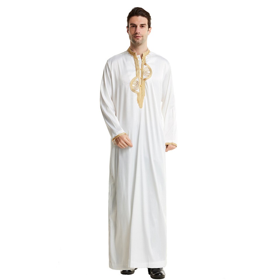 Mens Saudi Arab Muslim Robe Long Thobe Jubba Dishdasha Thawb Thoub ...