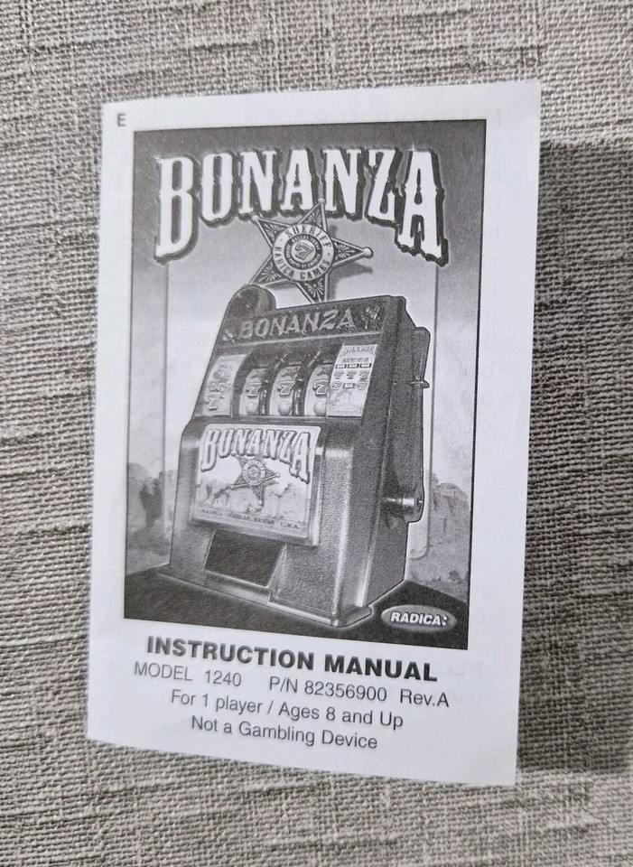 Vintage Radica Bonanza Bank Slot Fruit Machine Coins Saving Bank Las