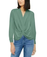 INC Womens Solid Twist-Front Blouse Pick Sz and Color $69.5 TINI {&}