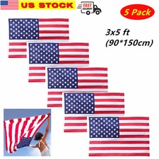 5 Pack 3'x5'FT USA US U.S. American Flag Polyester Stars - Fast Shipping