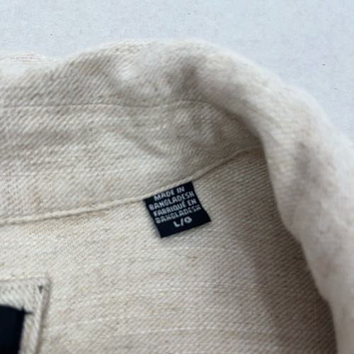 Only & Sons Overshirt Beige Men’s Size Large Linen Blend Button Up - Picture 8 of 16
