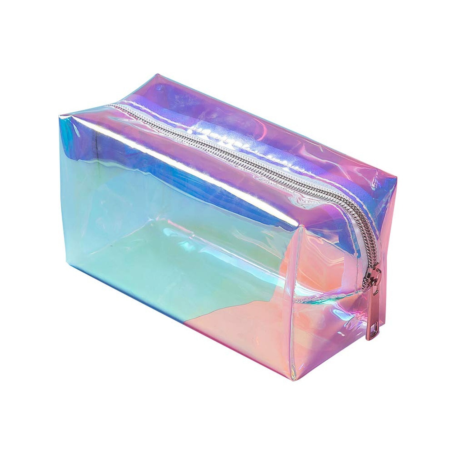 Large Holographic TPU Makeup Bag with Transparent Design for Cosmetics