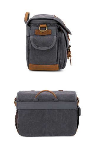 Waterproof Canvas SLR Camera Bag Shoulder Carry Insert Case For Nikon Canon Sony - Picture 16 of 27