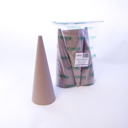 OASIS® SEC Dry Foam Cone 32cm Pack Of 3 Floral Wedding Events Christmas