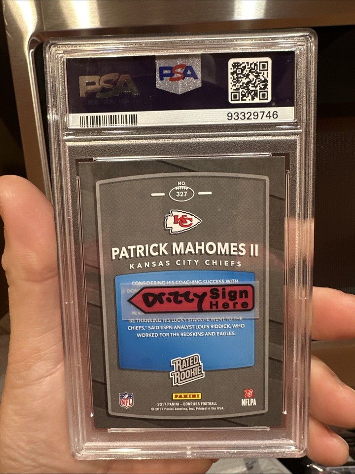 2017 Panini Donruss Rated Rookie Patrick Mahomes II 327 PSA 9 MINT 2017-panini-donruss-rated-rookie-patrick-mahomes-ii-327-psa-9-mint