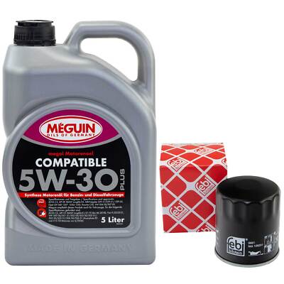 Motoröl Set 5W-30 Meguin 5 Liter + Ölfilter für Dodge Avenger Jeep Compass 2.4
