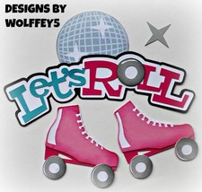CRAFTECAFE ROLLER SKATE KID paper piecing premade scrapbook diecut piece WOLFFEY
