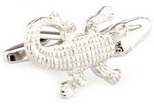 Alligator Pair Cufflinks College Gator Wedding Fancy Gift Box  Polishing Cloth