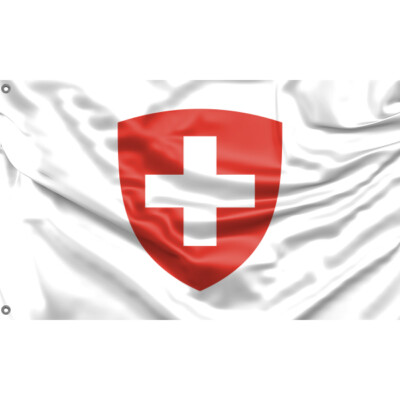 Schweiz National Emblem Flagge Unikat Design, 3x5 Ft / 90x150 cm Größe, EU Made