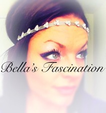 BOHO Bridal Headpiece Crystal Rhinestone Silver Stretch Hair Jewelry Headband