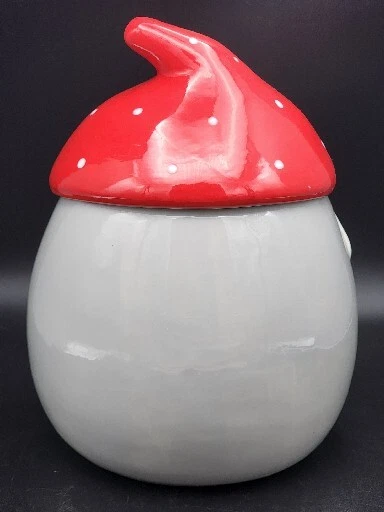 Tarro de galletas Gnomo sombrero rojo Papá Noel 10 bote de árbol de cerámica calle fresa Foto 3 de 4