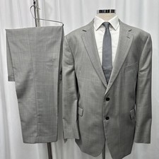M&S TAILORING Superlite Neutral Wool Blend 2 Piece Suit C48M W42 L31