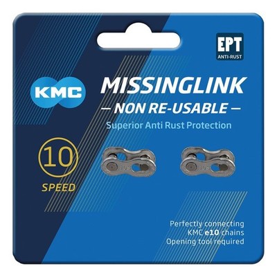 KMC Missinglink 1/2x11/128'' 10NR EPT 2 Stück, für Ketten 10-fach, silber