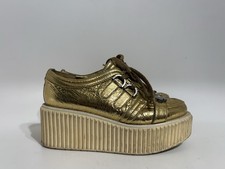 Vtg Chanel 2013 Gold Platform Sneakers 35