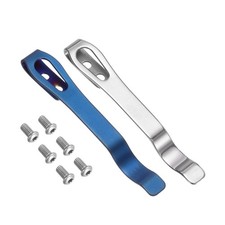 2Set, Deep Carry Pocket Clip 2.6"(66mm) Knife Pocket Back Clip White/Blue