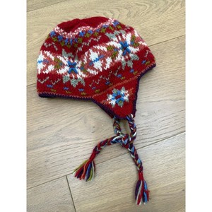 Lost Horizons Wool WINTER Hat Red‎ Fair Isle NEPAL ONE SIZE UNISEX Valencia Wool Beanie - Fair Isle Knit Hat – Lost Horizons USA main image 2