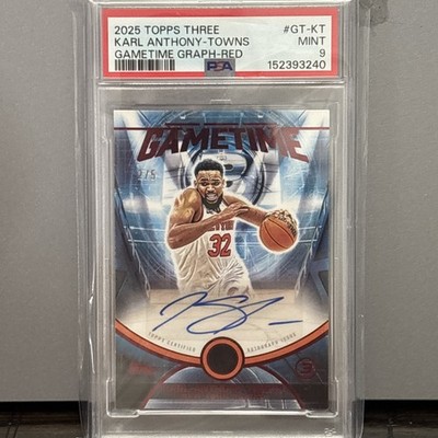 2025 Topps Three Karl Anthony Towns Gametime Graph-red /5 PSA 9