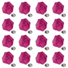16 Pcs Rose Lapel Pin, 2 Inch Men's Flower Boutonnieres, Rose Red