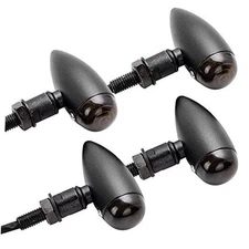 4x Aluminum Smoke Lens Amber Turn Signal Blinker Indicator Light For Sportster 