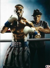 MICHAEL B JORDAN SIGNED ADONIS CREED ROCKY 16x12 PHOTO (ACG CERT AG16697)