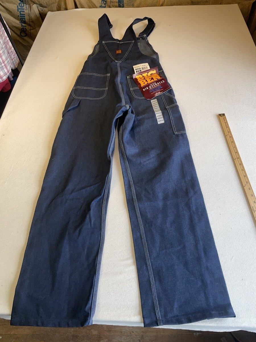 NEW Vintage Big Ben Wrangler Denim Overalls 30x32 SANFORZIED