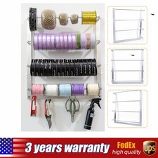 Ribbon Holder Ribbon Storage Dispenser Rack Wall Mounted Ribbon Organizer 4 Rods