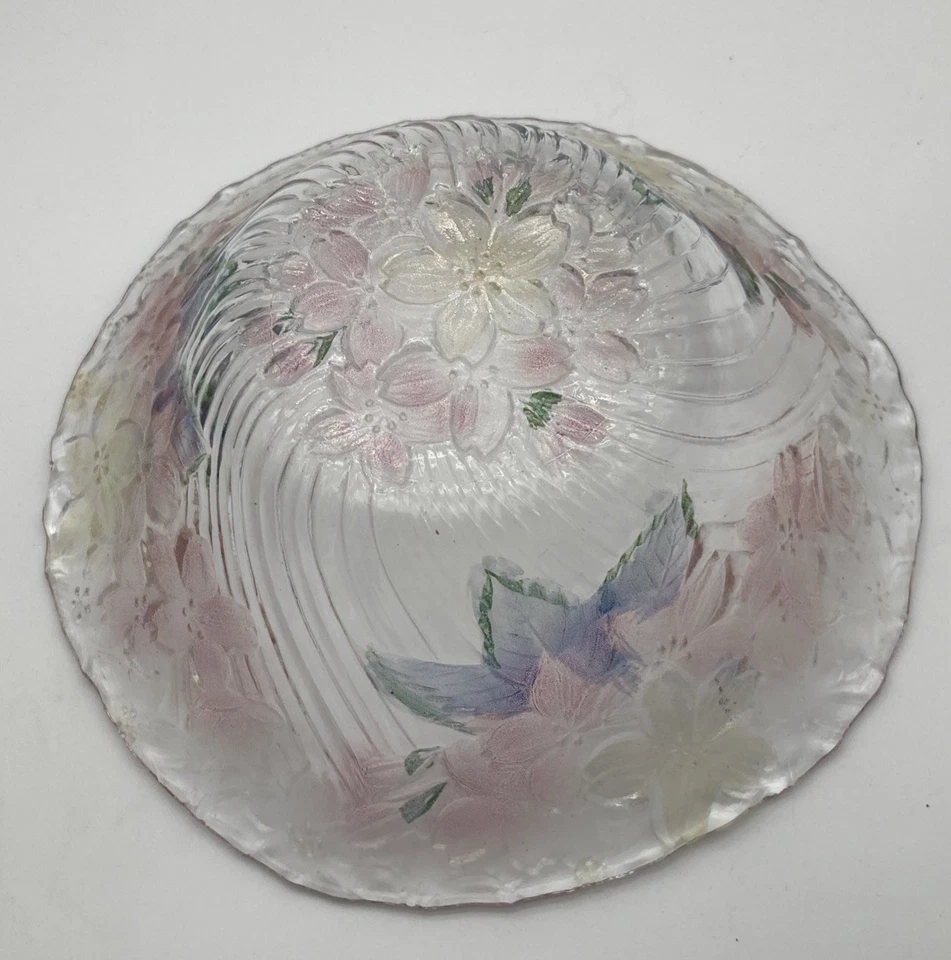 Flor Ducha Pintada a Mano 7” Fruta/Ensaladera Colores Perfectos Delicados Foto 4 de 4