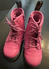 Dr Martens 1460 HOT PINK Patent Leather Combat Lace Up Boots Toddler Size 10