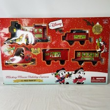 Disney Mickey Mouse Holiday Express 21 Piece Train Set Light Sound Christmas