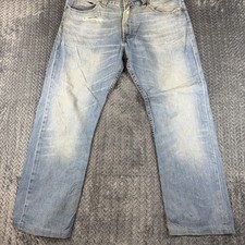 Mens Levi's 506 STANDARD Stretch Straight Blue Jeans W36 L27 Distressed