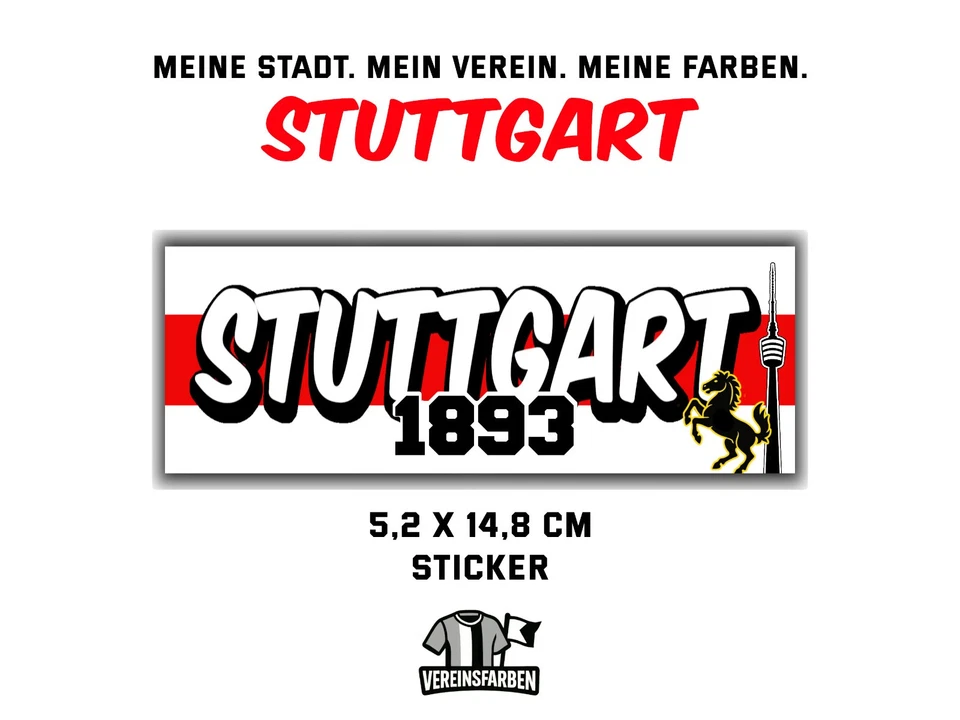 Stuttgart Aufkleber Sticker Mix - Fußball Fanartikel - 1893 0711 Pokalsieger - Bild 3 von 4