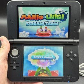 Nintendo 3DS XL Blue & Black Console w/ Charger, Stylus, SD Card & Mario Dream