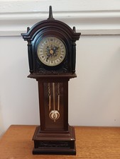 Vintage Novelty Miniature Grandfather Clock 22cm - Working