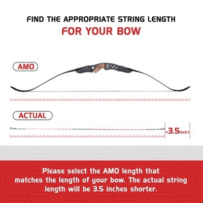 Corde D'arc ELONG OUTDOOR – 14-16 Brins, AMO 56-62 Pouces, Noir/rouge, Pour Arc Recourbé