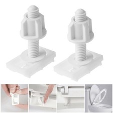 Toilet Hinge Screws Plastic Bolts Bathroom 2 Sliding Plates Accessories